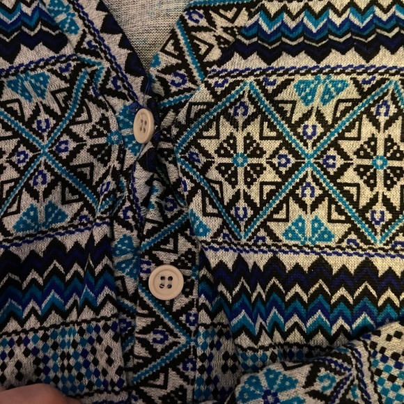 Delia blue Boho Aztec Patterned Cardigan Sweater - Picture 4 of 4